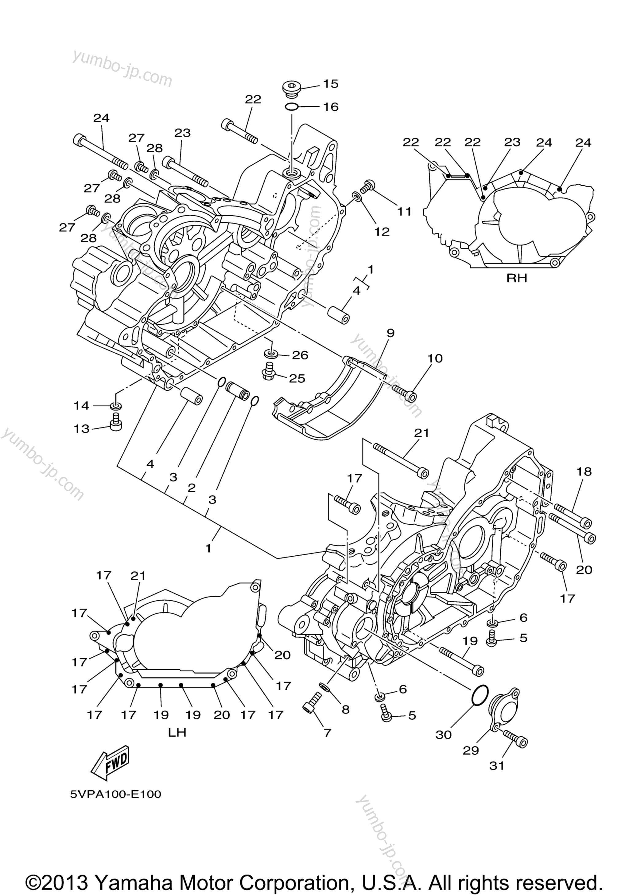 CRANKCASE for motorcycles YAMAHA ROAD STAR MIDNIGHT SILVERADO (XV17ATMV) 2006 year