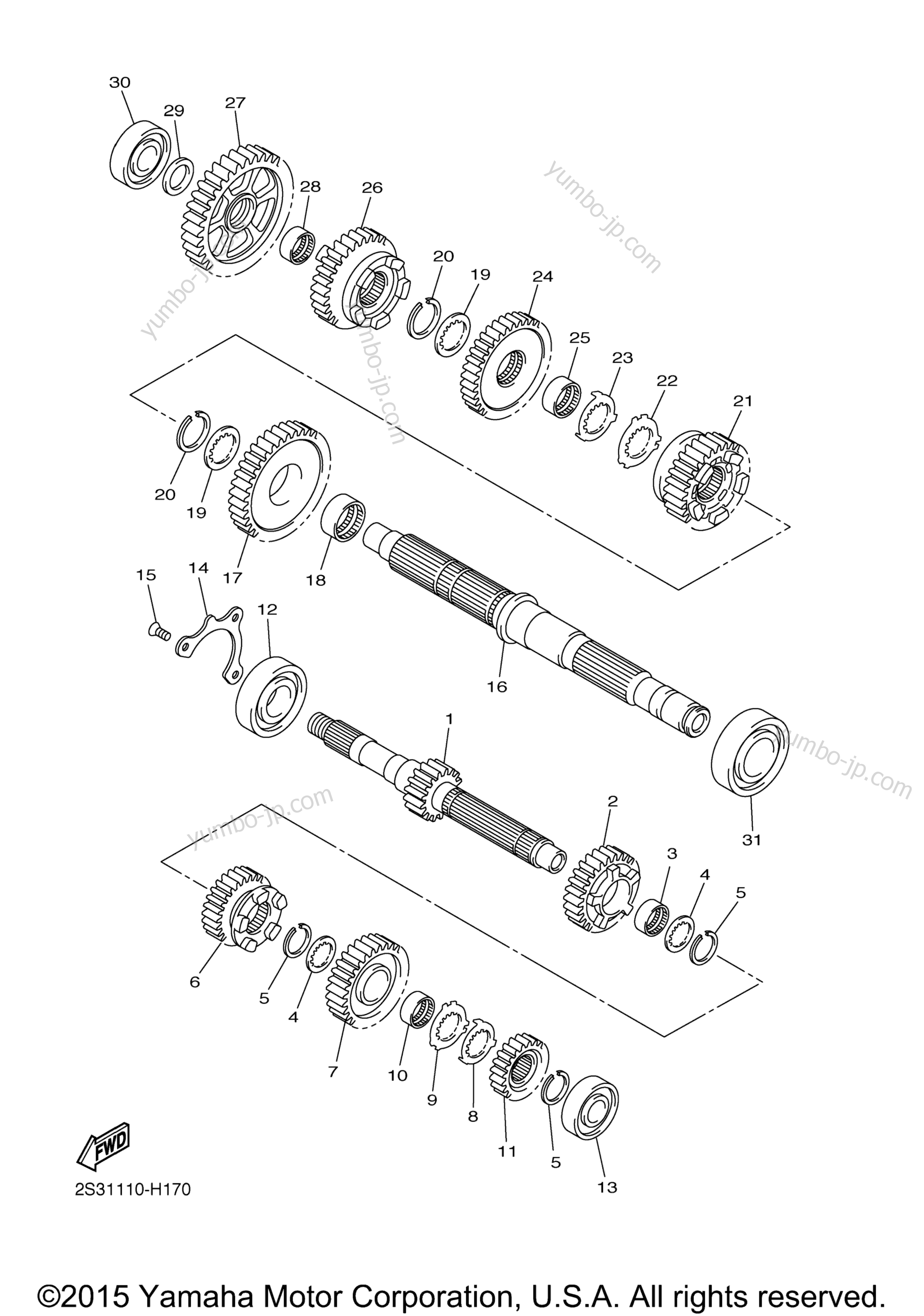 TRANSMISSION for motorcycles YAMAHA VMAX (VMX17GCL) CA 2016 year