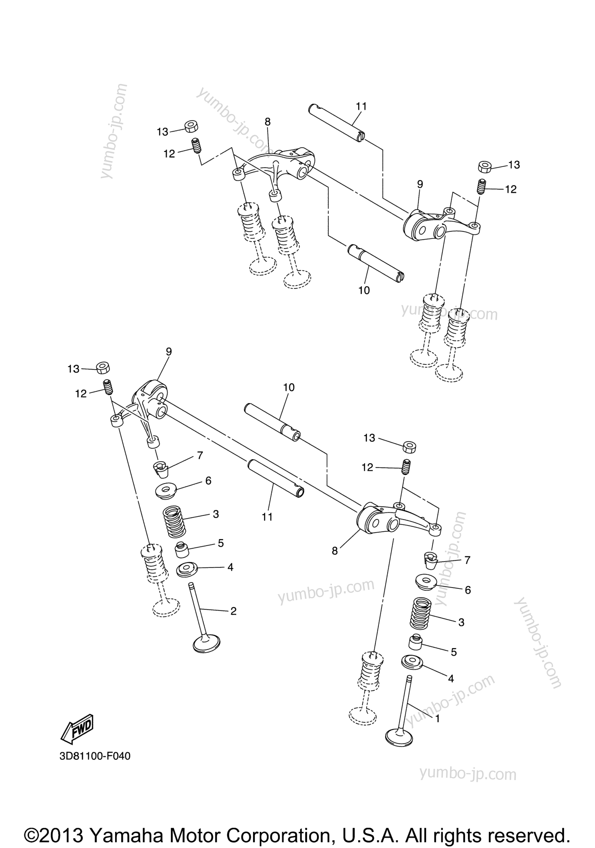 VALVE for motorcycles YAMAHA STRYKER (XVS13CAO) 2011 year