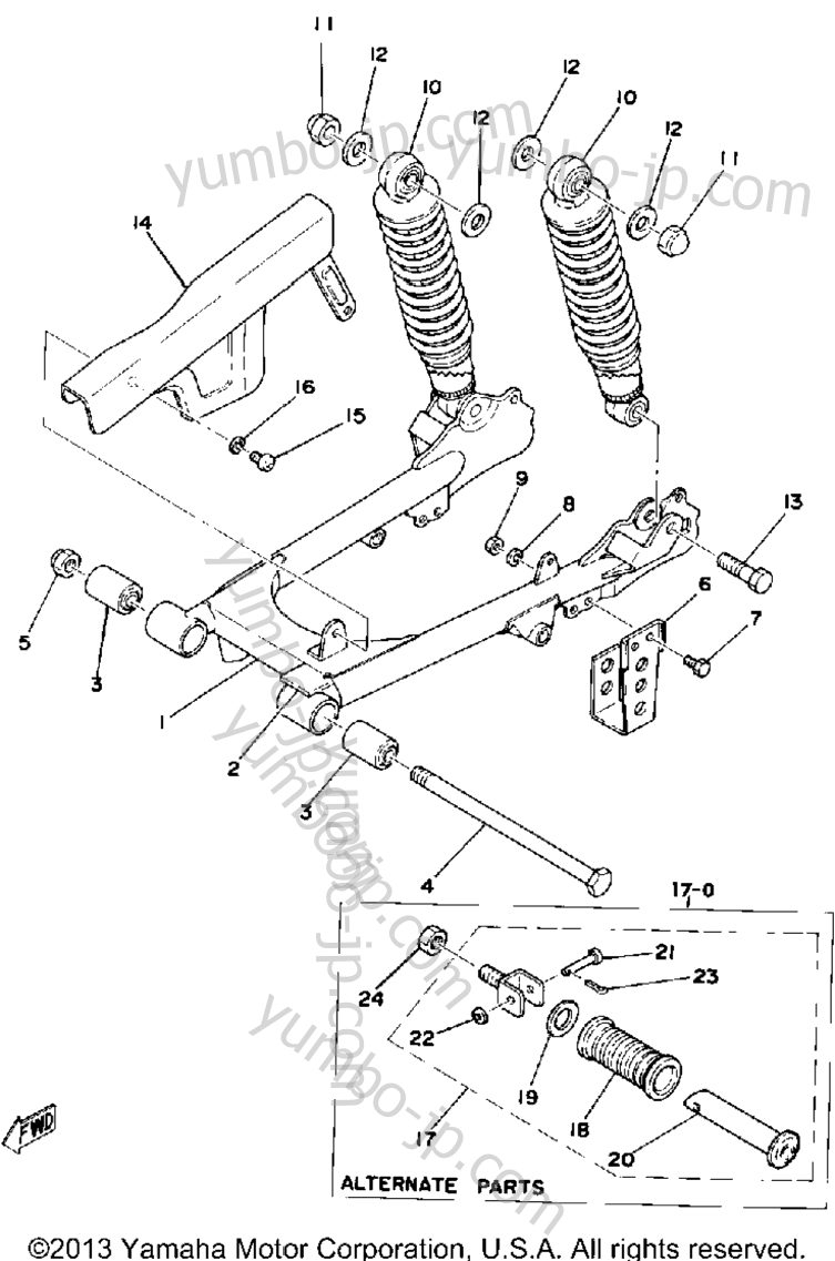 Rear Arm Rear Cushion Chain Case для мотоциклов YAMAHA DT100D 1977 г.