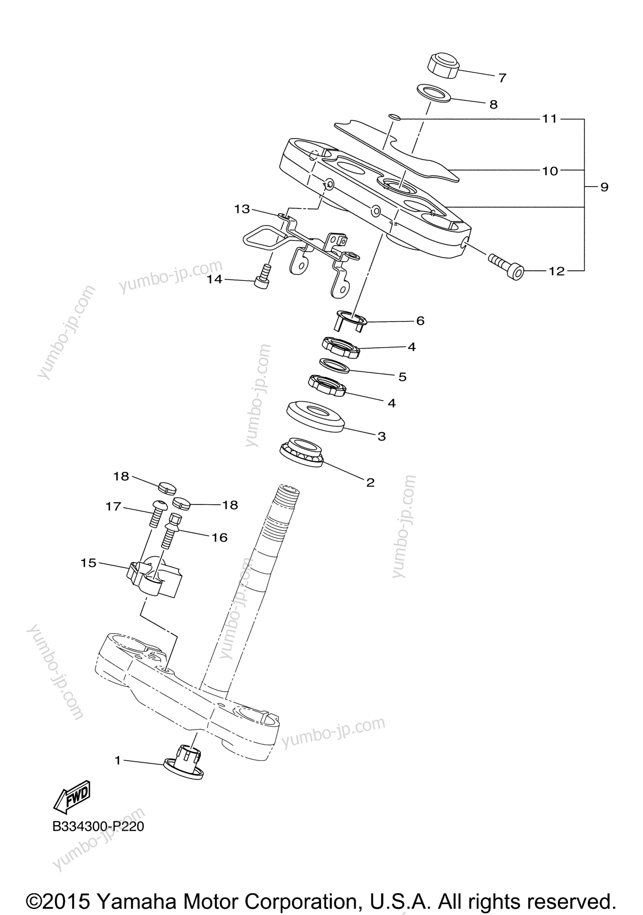 Steering для мотоциклов YAMAHA BOLT C SPEC (XVS95CRFCG) CA 2015 г.