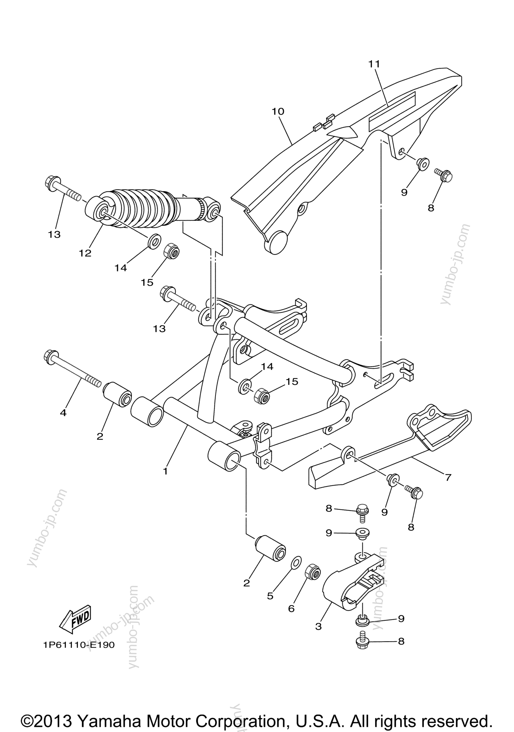 Rear Arm Suspension для мотоциклов YAMAHA TT-R50E ELECTRIC (TTR50EV) 2006 г.