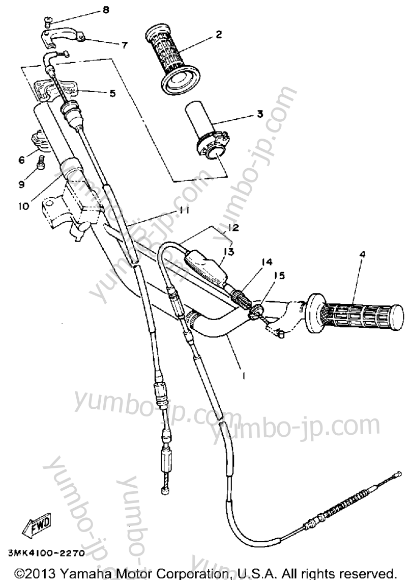 Handlebar - Cable для мотоциклов YAMAHA YZ80D 1992 г.