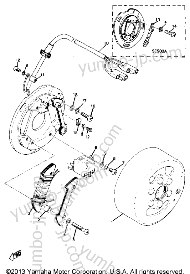 C - D - I - Magneto for motorcycles YAMAHA SC500A 1974 year