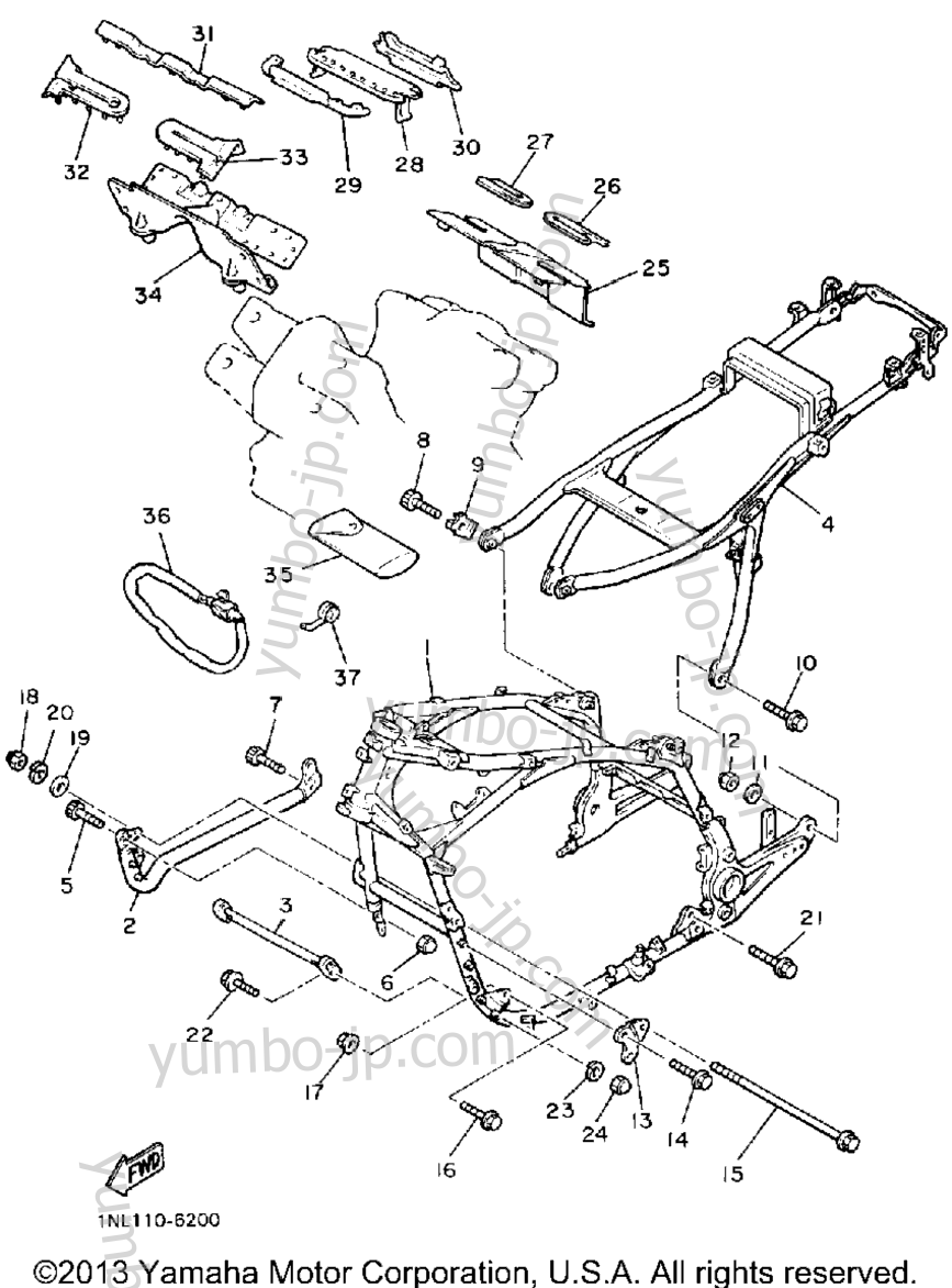 FRAME for motorcycles YAMAHA XVZ13DS 1986 year
