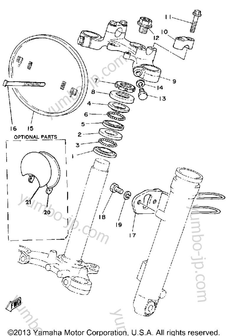 Steering for motorcycles YAMAHA MX100G 1980 year