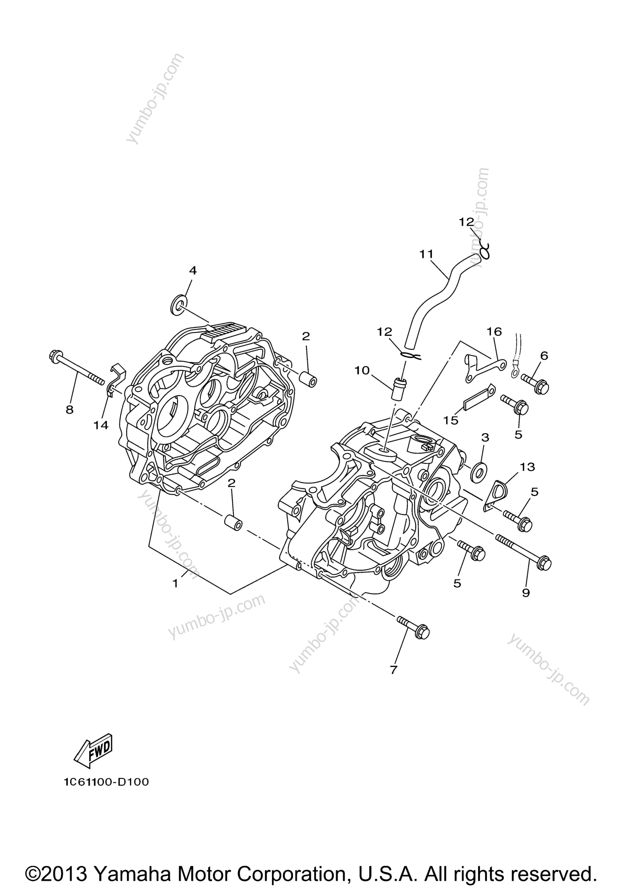 CRANKCASE for motorcycles YAMAHA TT-R230 (TTR230Y) 2009 year