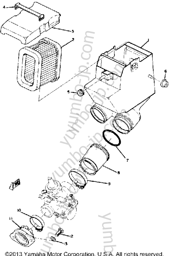 AIR CLEANER для мотоциклов YAMAHA DS7 1972 г.