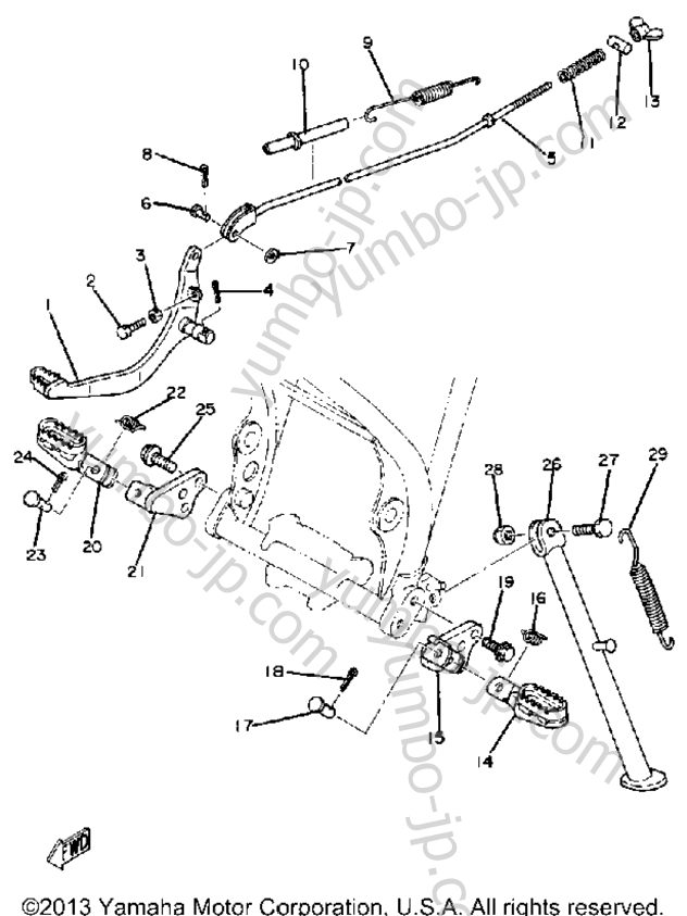 Stand-Footrest for motorcycles YAMAHA XT250H 1981 year