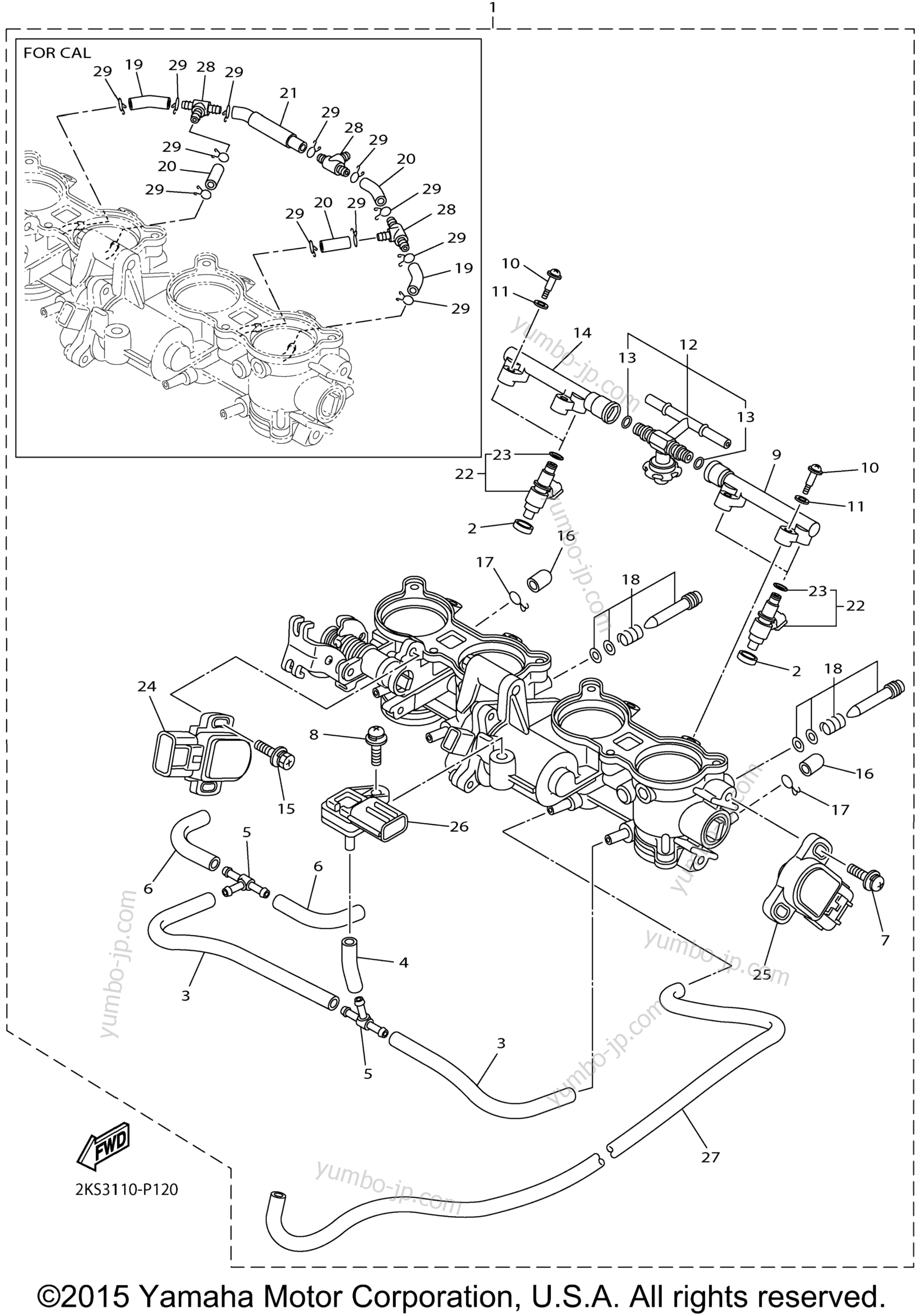 Intake 2 для мотоциклов YAMAHA YZFR1 60TH ANNIVERSARY (YZFR1GY) 2016 г.