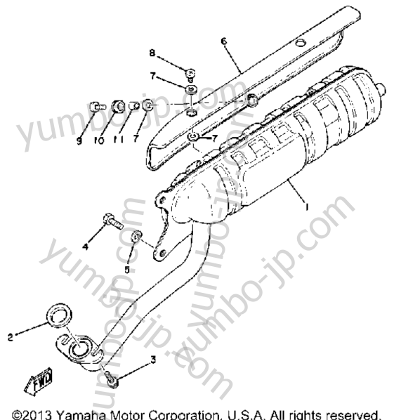 Exhaust for motorcycles YAMAHA QT50G 1980 year