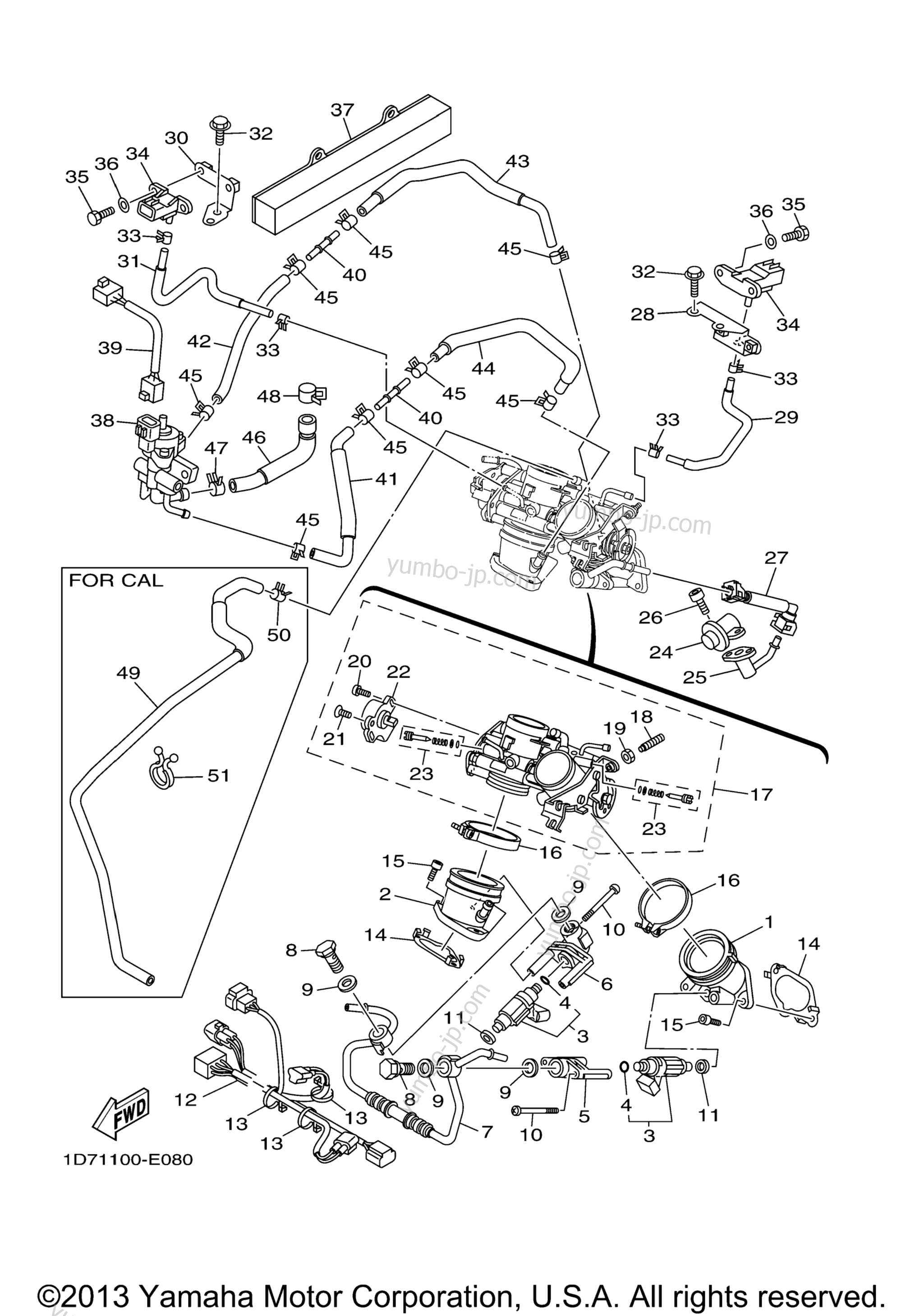 Intake for motorcycles YAMAHA ROADLINER (XV19WC) CA 2007 year