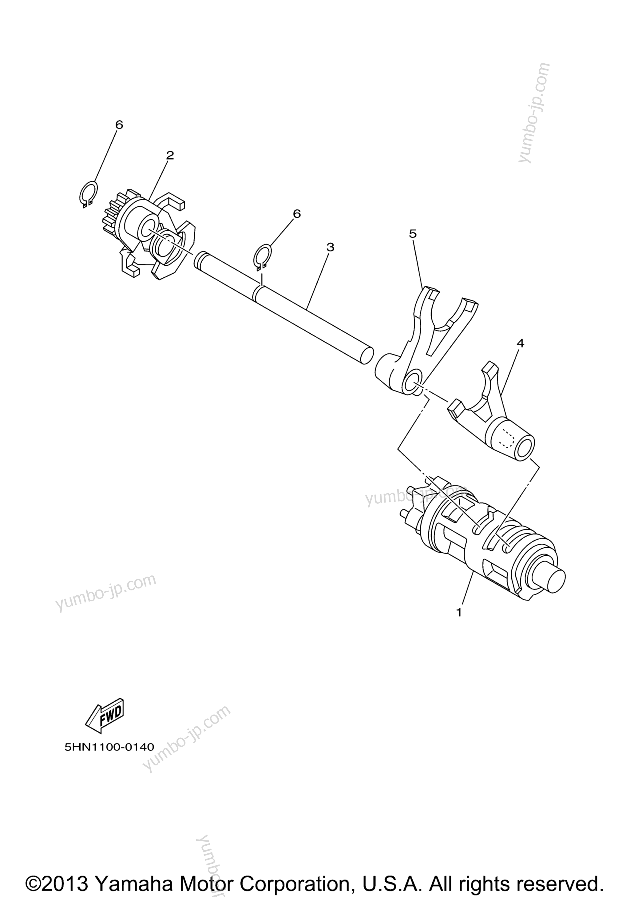 Shift Cam Fork for motorcycles YAMAHA TTR90E (TTR90ES) 2004 year