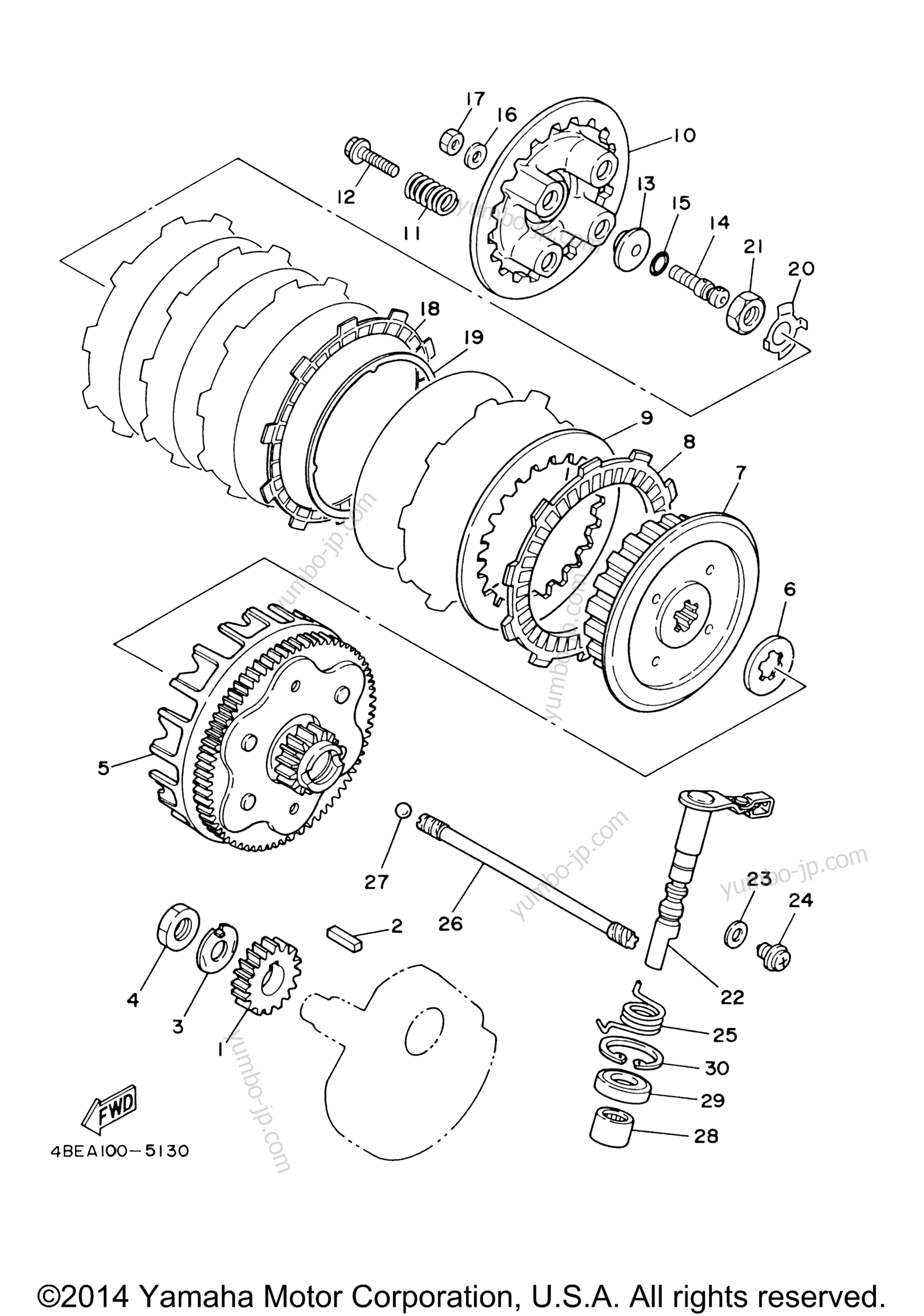 Устройство сцепления для мотоциклов YAMAHA TTR230 (TTR230E) 2014 г.
