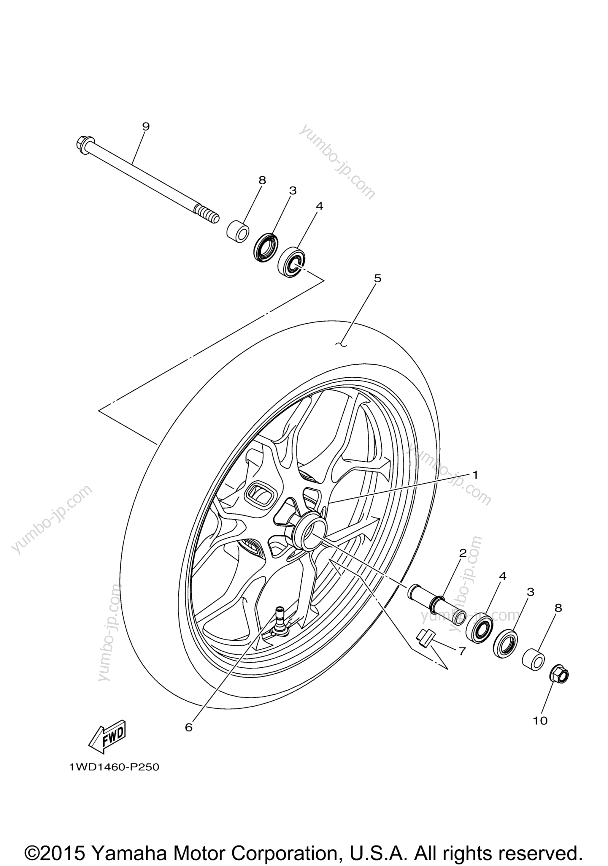 FRONT WHEEL for motorcycles YAMAHA YZFR3 (YZFR3FR) 2015 year