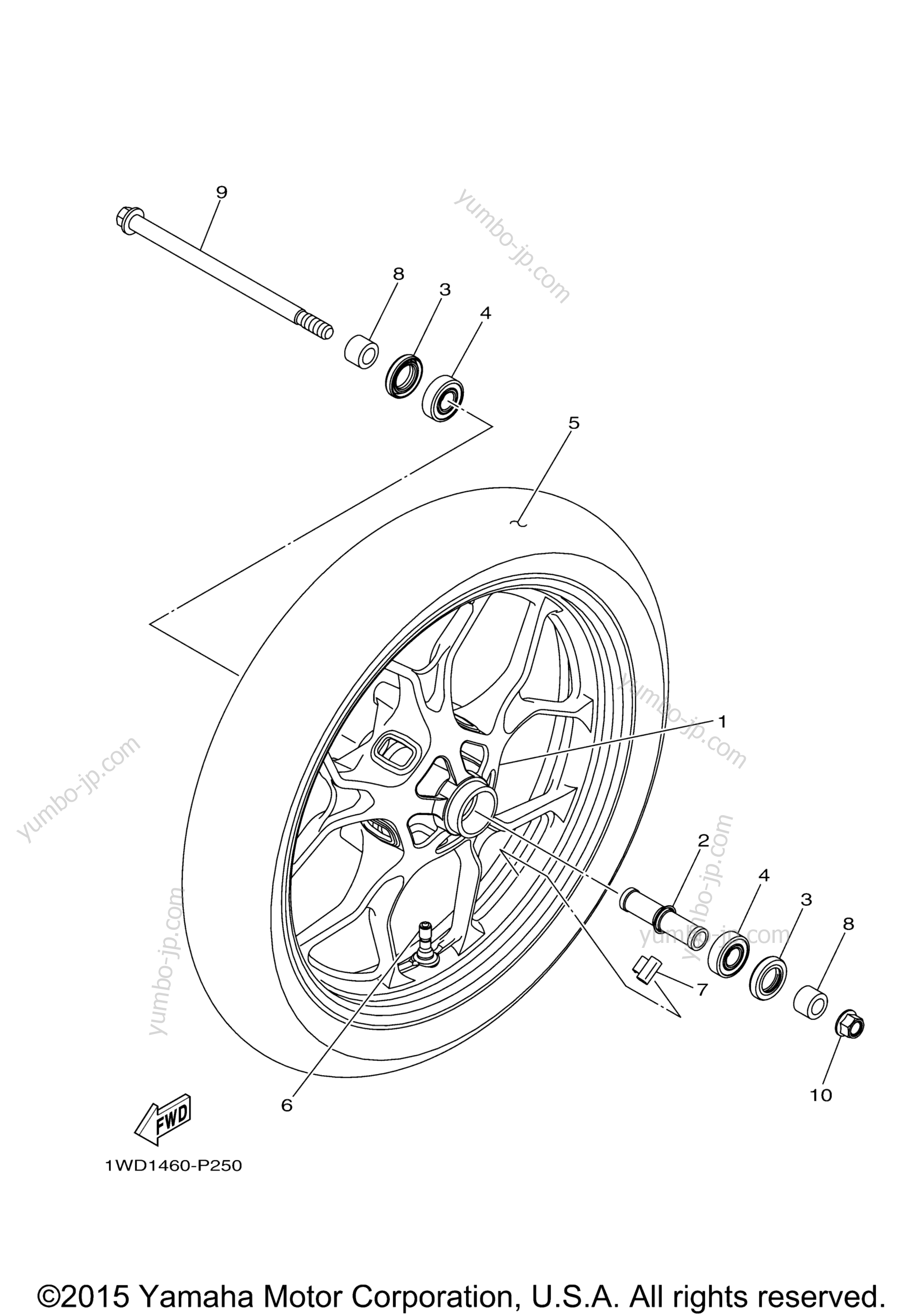 FRONT WHEEL для мотоциклов YAMAHA YZFR3 (YZFR3FR) 2015 г.