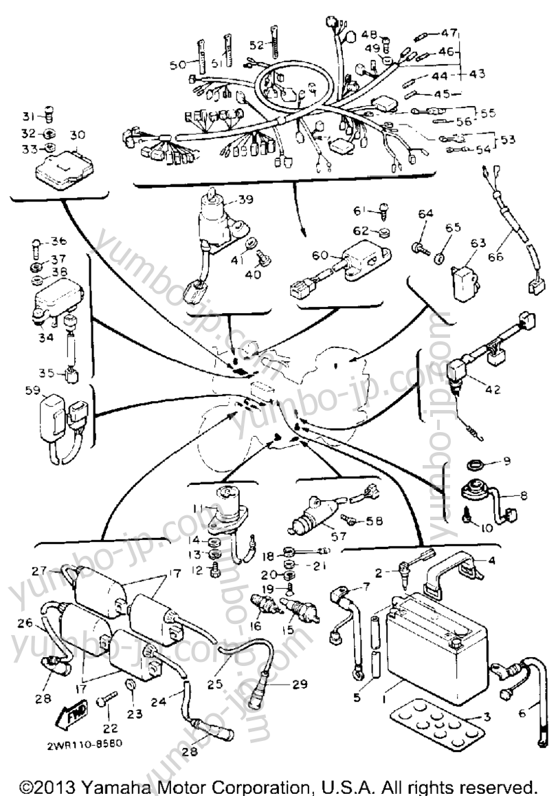 Electrical 2 для мотоциклов YAMAHA VENTURE ROYALE (XVZ13DWC) CA 1989 г.