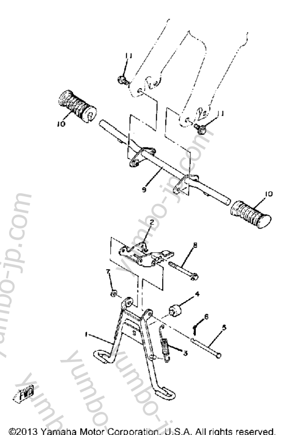 Stand - Footrest for motorcycles YAMAHA MJ50J 1982 year