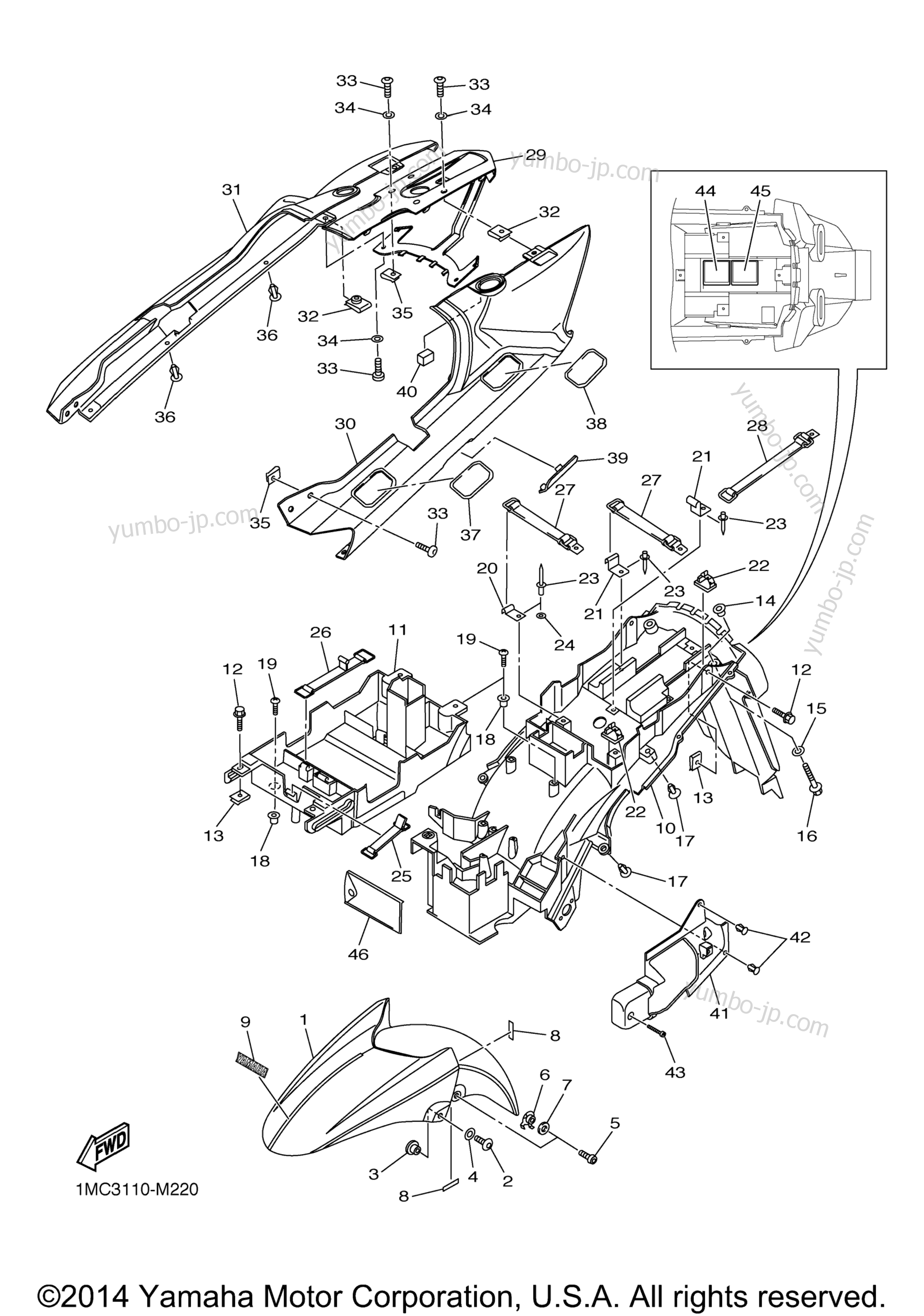 FENDER for motorcycles YAMAHA FJR1300A (FJR13AF) 2015 year