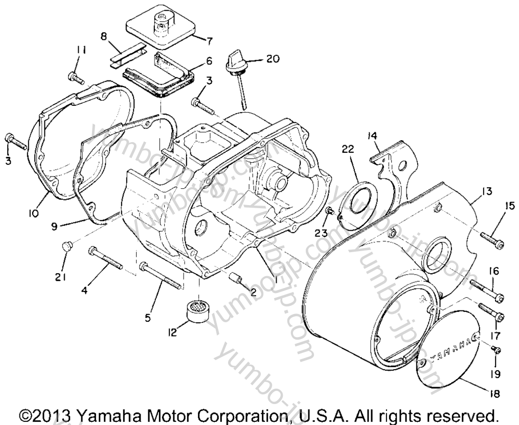 Crank Case Cover для мотоциклов YAMAHA L5TA 1970 г.