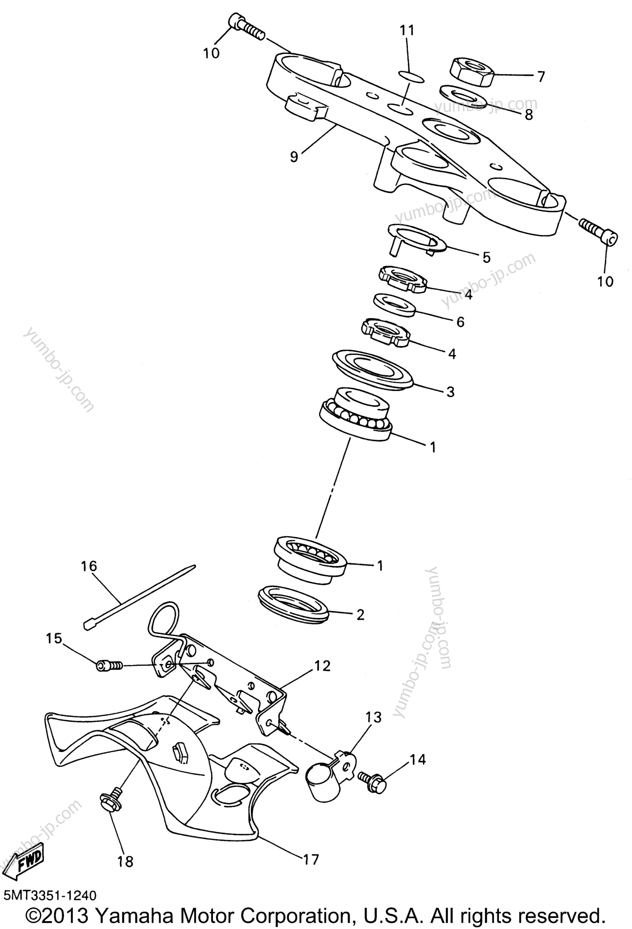 Steering для мотоциклов YAMAHA CHAMPIONS LIMITED EDITION (YZFR6SNC) CA 2001 г.