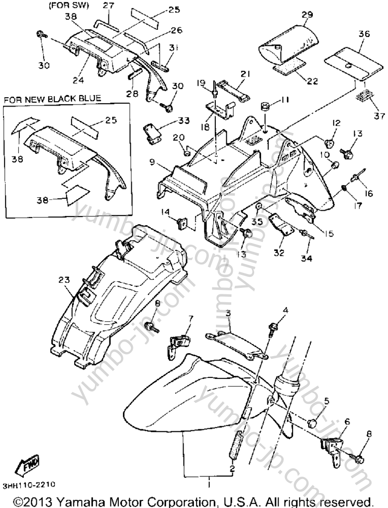 FENDER для мотоциклов YAMAHA FZR600RD 1992 г.