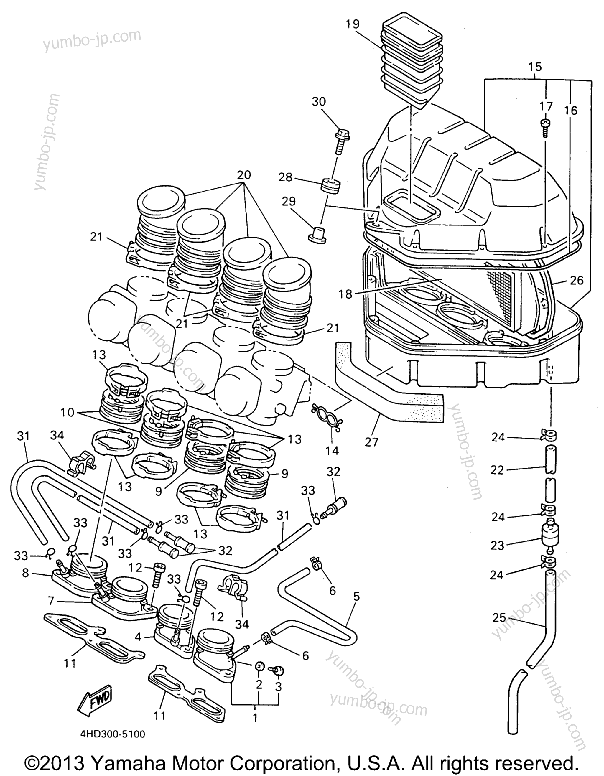 Intake для мотоциклов YAMAHA YZF750RHC CA 1996 г.