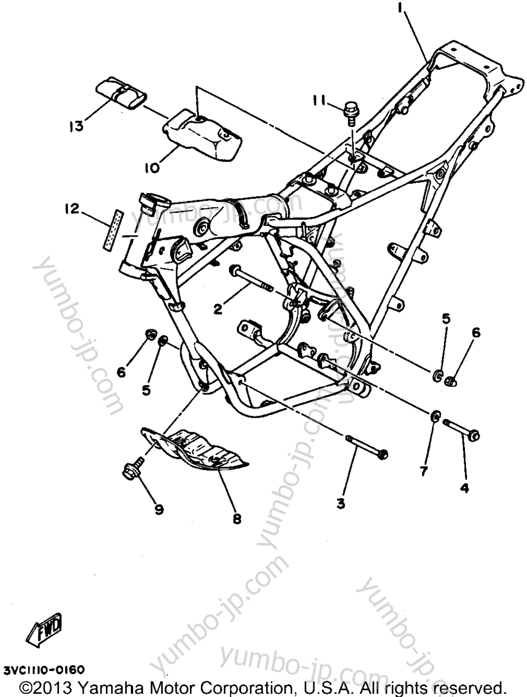 FRAME for motorcycles YAMAHA RT180B 1991 year