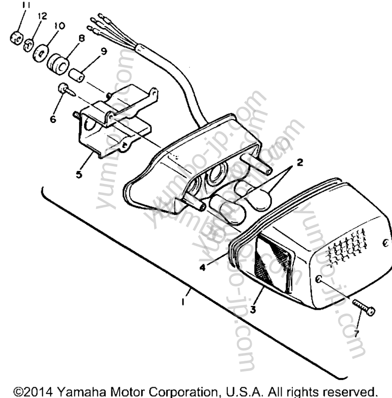 TAILLIGHT для мотоциклов YAMAHA V-MAX 1200 (VMX12EC) CA 1993 г.