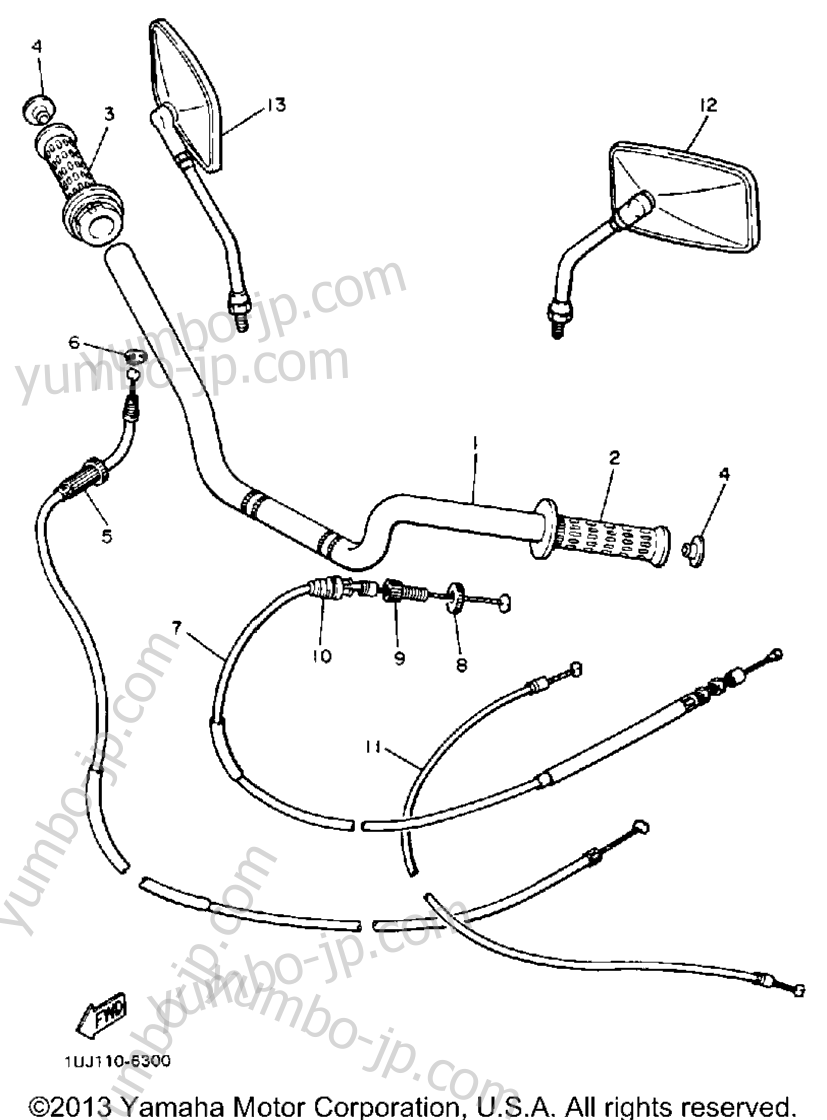 Handlebar Cable for motorcycles YAMAHA RADIAN (YX600T) 1987 year