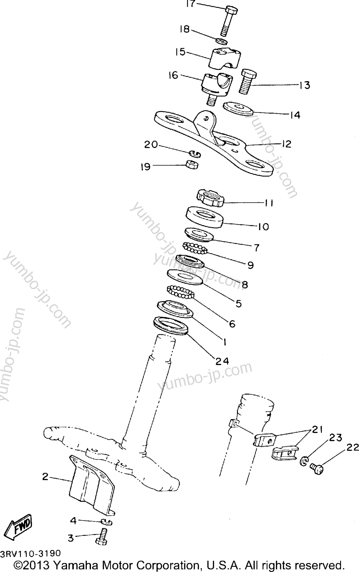 Steering для мотоциклов YAMAHA Y-ZINGER (PW80H) 1996 г.