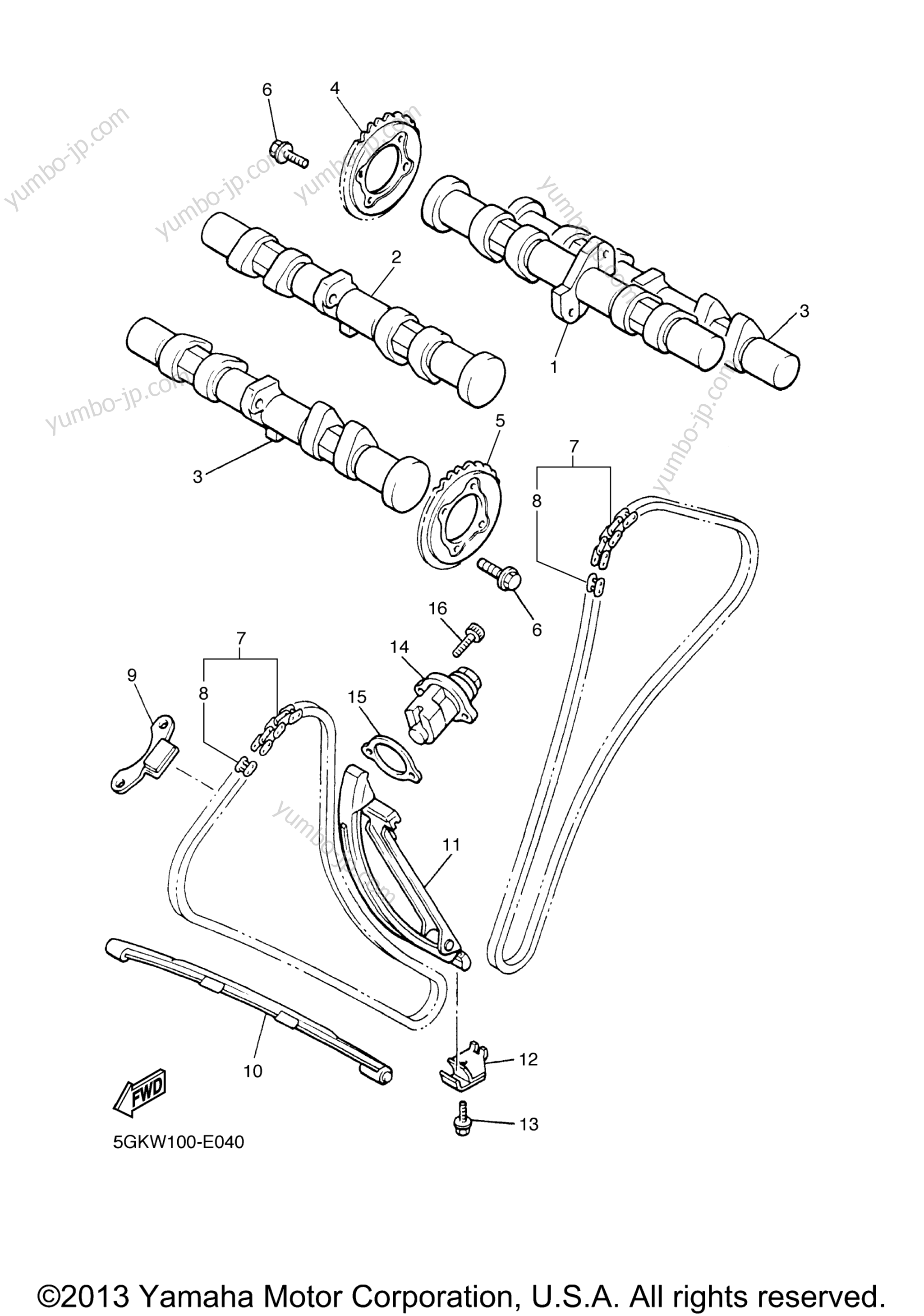 Camshaft Chain для мотоциклов YAMAHA V-MAX 1200 (VMX12VC) CA 2006 г.