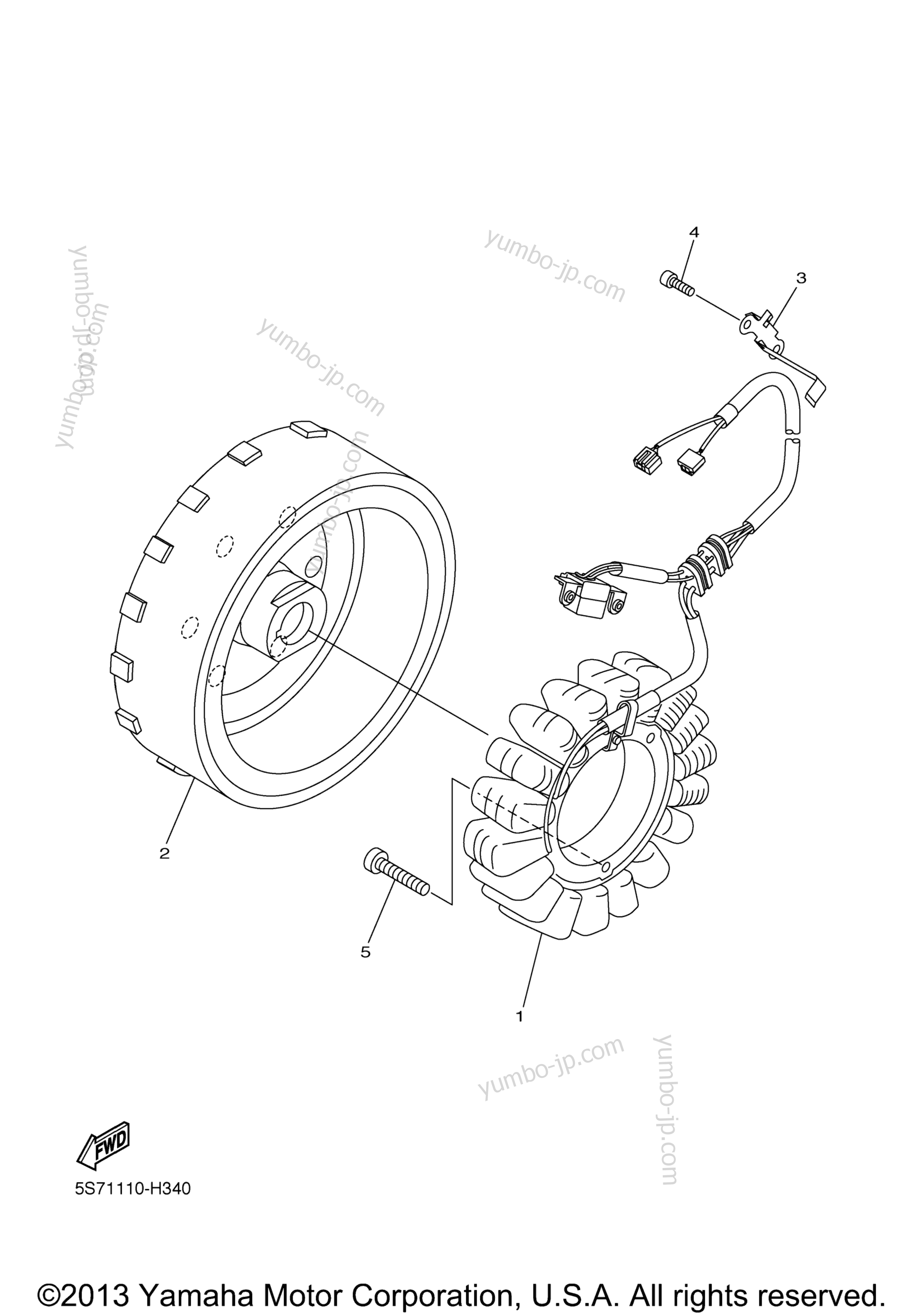 GENERATOR for motorcycles YAMAHA V STAR 950 (XVS95DB) 2013 year