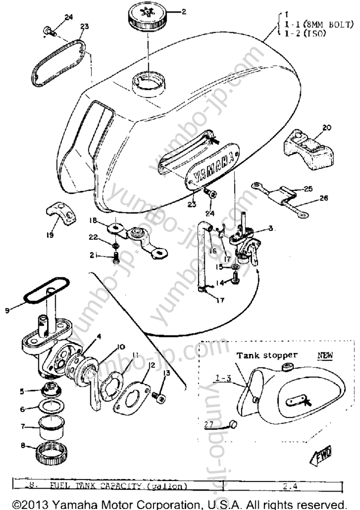 Топливный бак для мотоциклов YAMAHA DT1 1968 г.