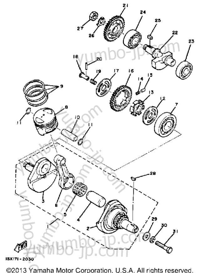 Crankshaft - Piston для мотоциклов YAMAHA XT125K 1983 г.
