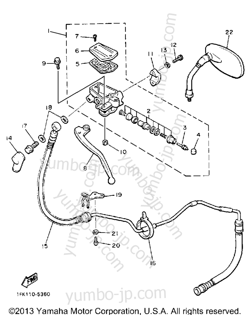 Front Master Cylinder 2 for motorcycles YAMAHA V-MAX 1200 (VMX12HC) CA 1996 year