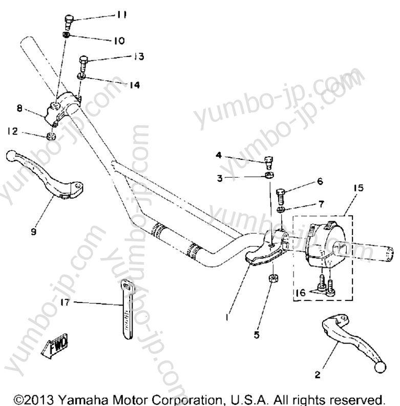 Handle Switch - Lever for motorcycles YAMAHA IT125G 1980 year