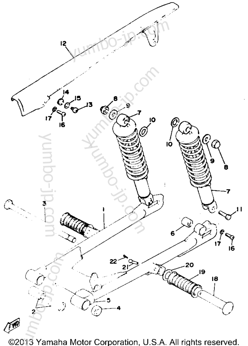 Rear Arm Rear Cushion Chain Case для мотоциклов YAMAHA RD125C 1976 г.