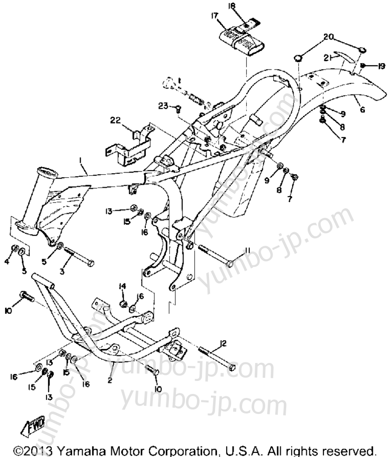 FRAME для мотоциклов YAMAHA JT2MX 1972 г.