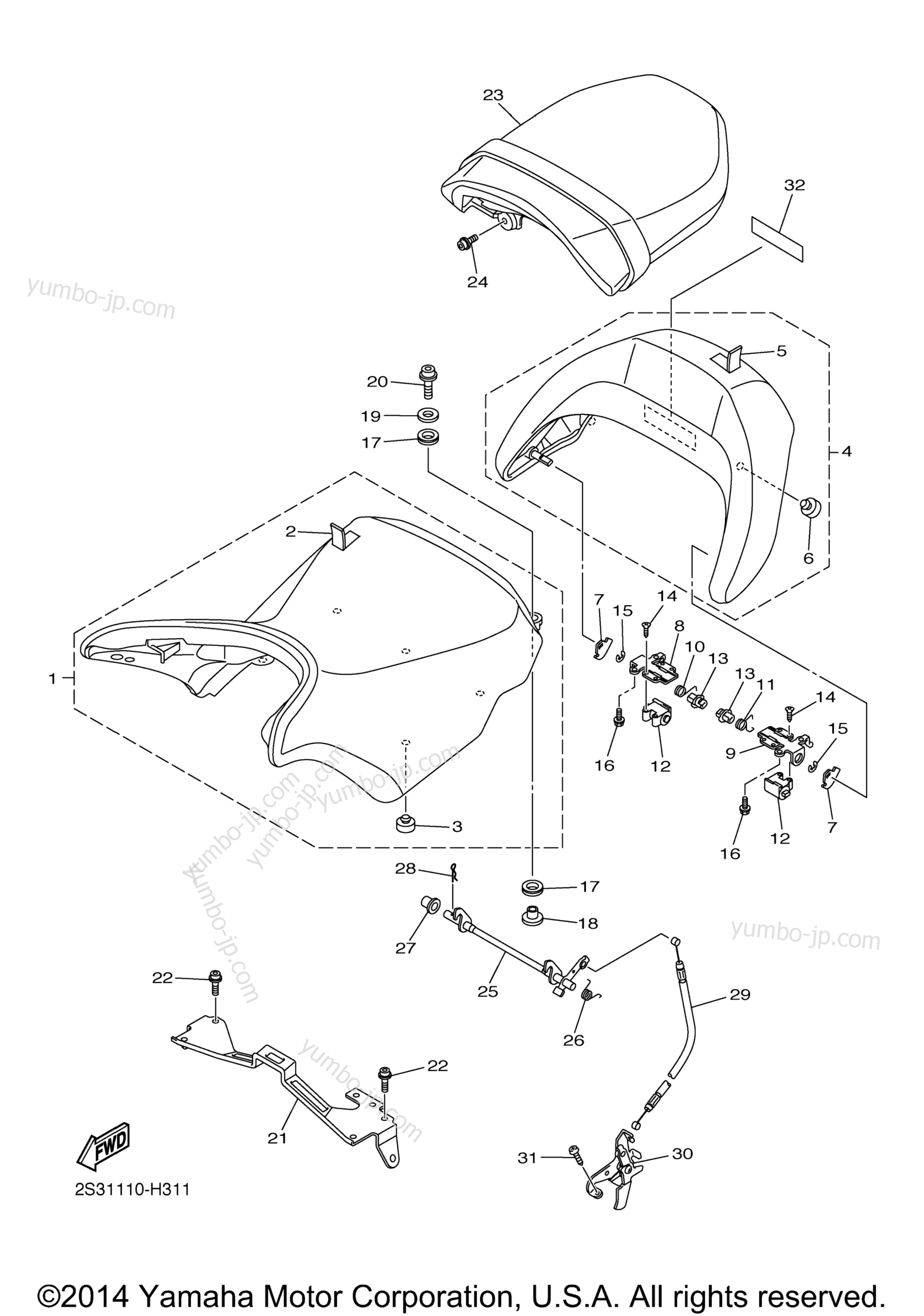 SEAT для мотоциклов YAMAHA V MAX (VMX17YCB) CA 2009 г.