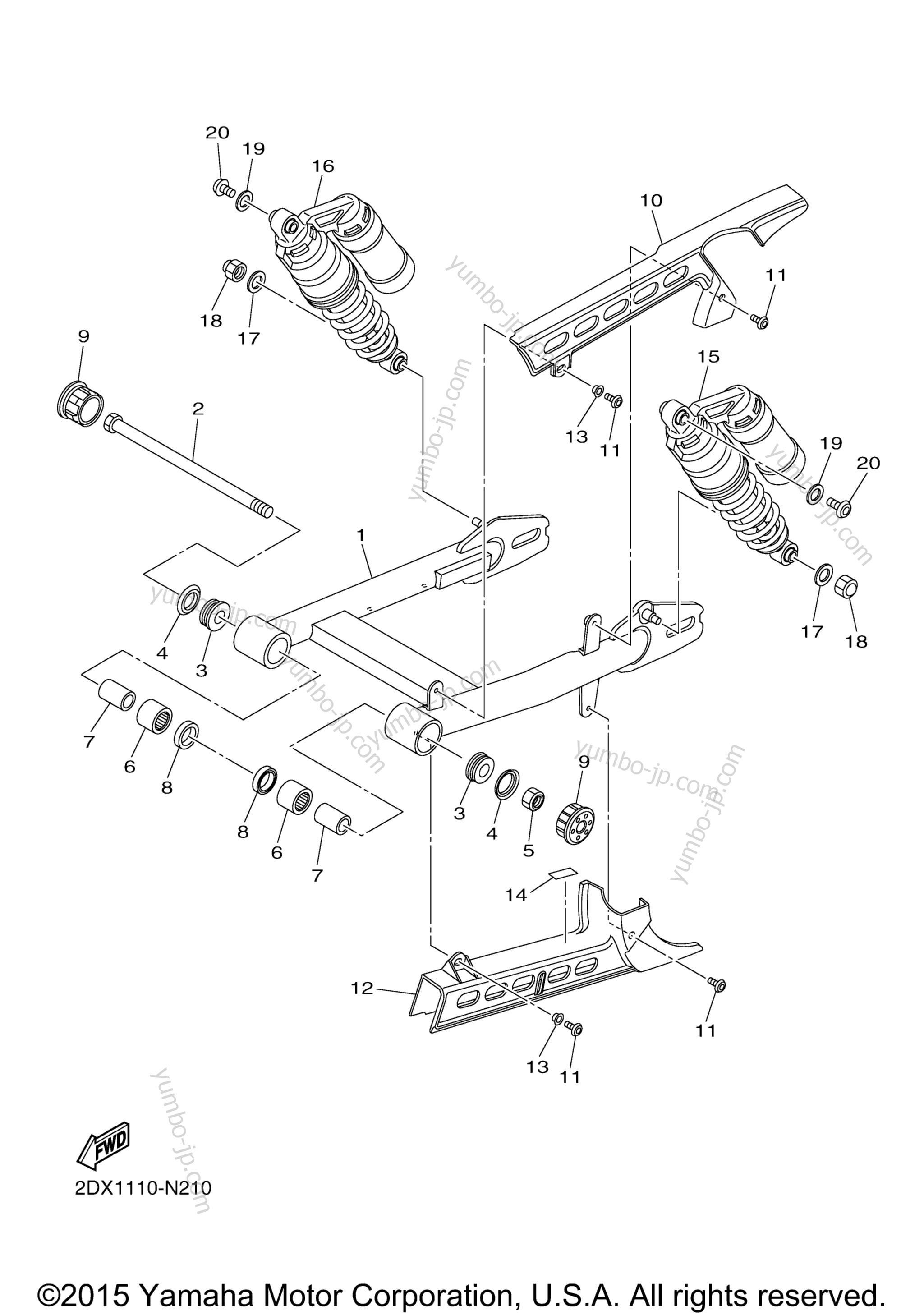 Rear Arm Suspension for motorcycles YAMAHA BOLT R SPEC (XVS95CGCR) CA 2016 year