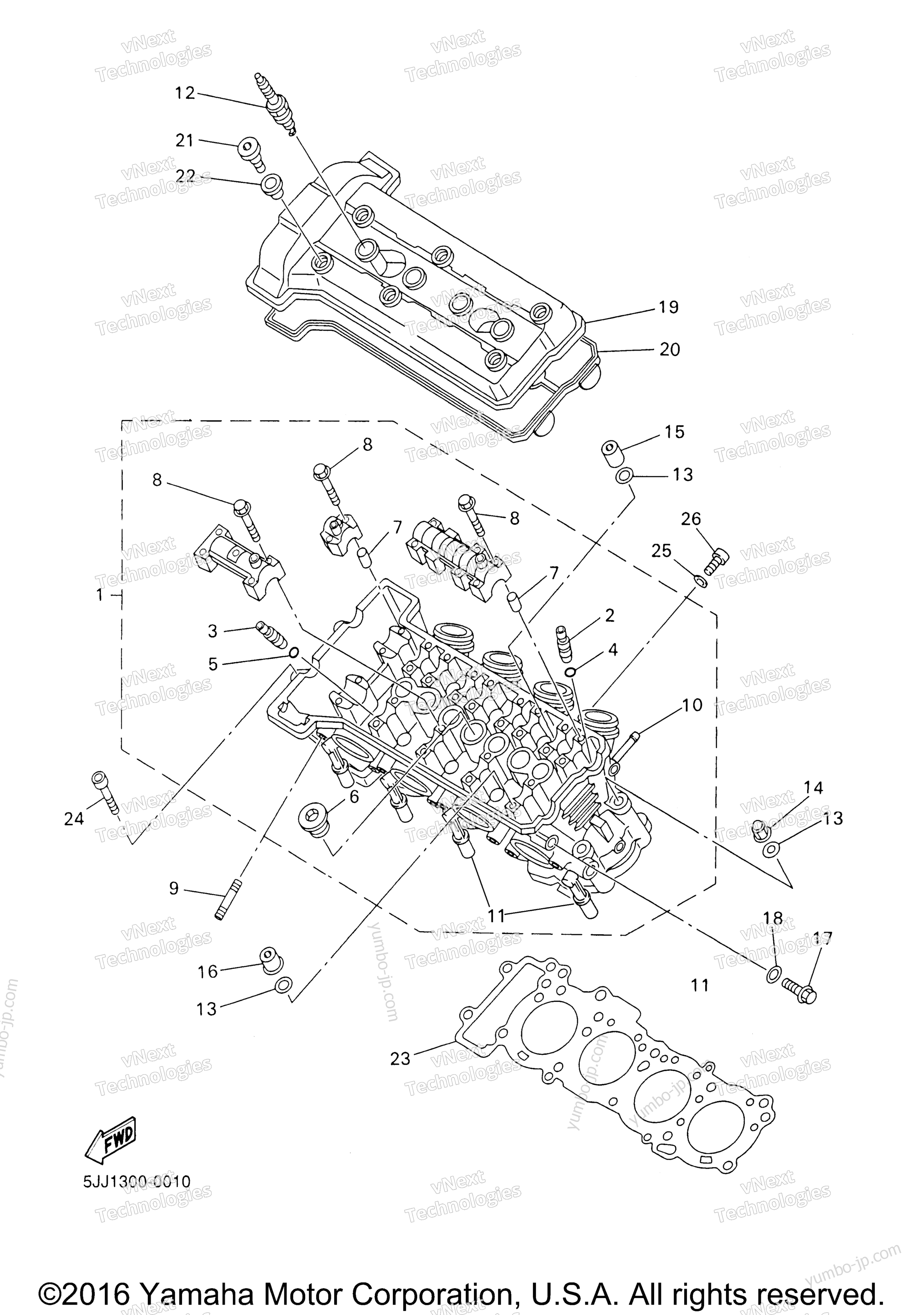 Блок цилиндров для мотоциклов YAMAHA R1 (YZFR1M) 2000 г.