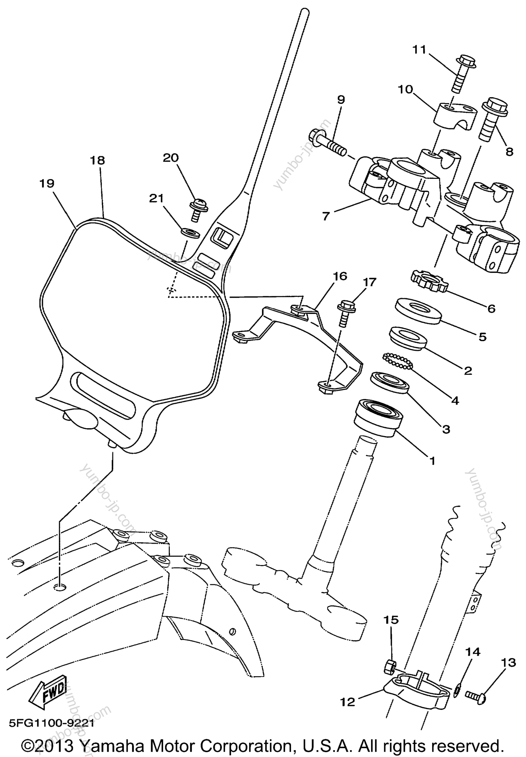 Steering для мотоциклов YAMAHA TTR225 (TTR225LC) CA 1999 г.