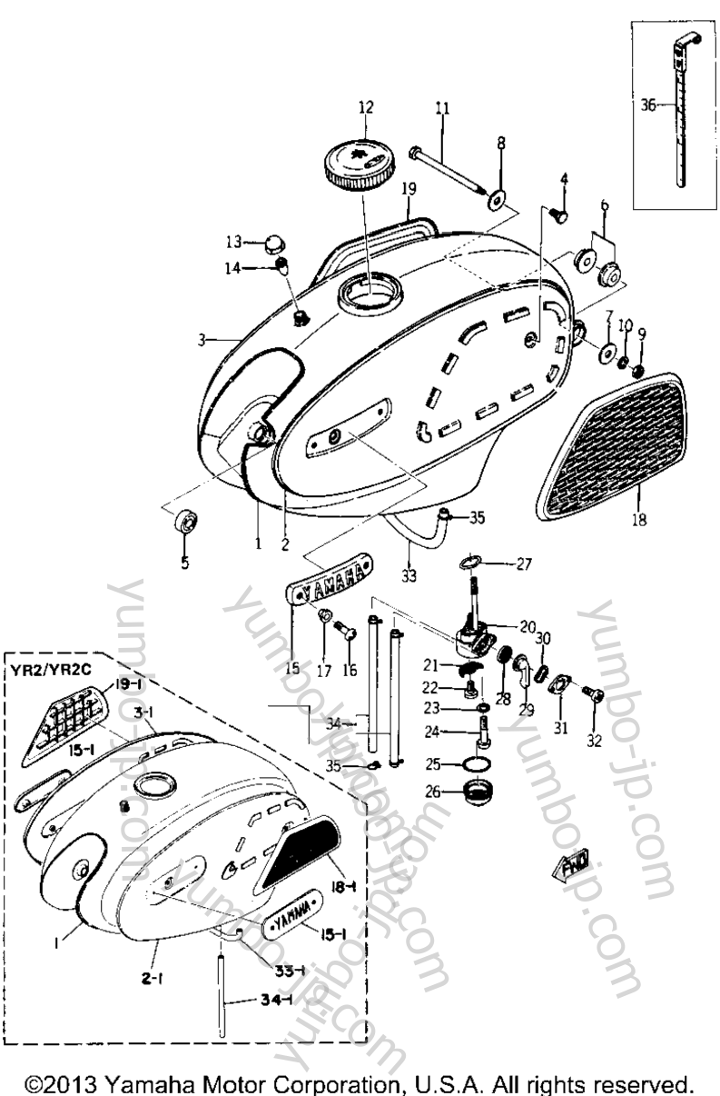 FUEL TANK for motorcycles YAMAHA YR1 1967 year