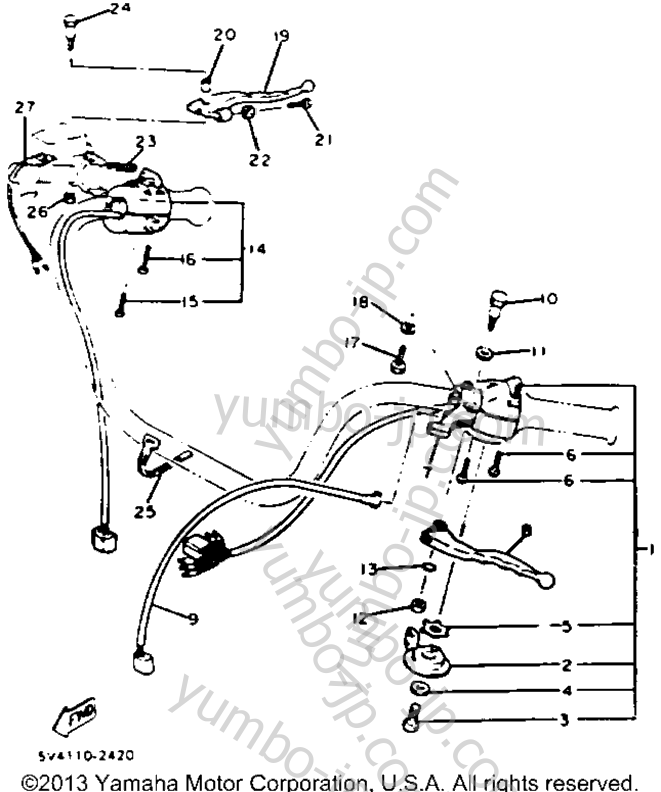 Handle Switch Lever для мотоциклов YAMAHA XS650SK 1983 г.