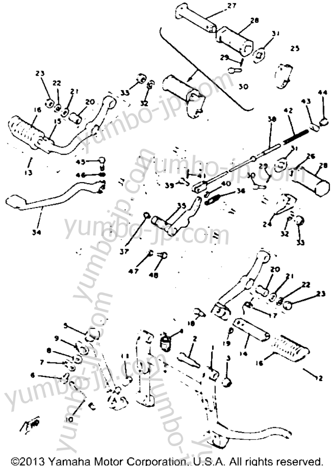 Stand - Footrest - Brake Pedal для мотоциклов YAMAHA XS650_2F 1979 г.