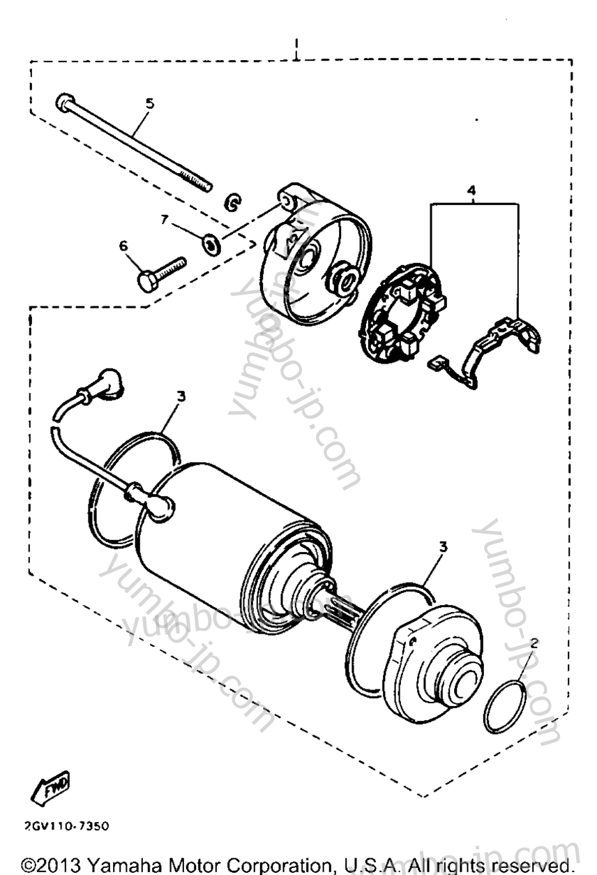 STARTING MOTOR для мотоциклов YAMAHA VIRAGO 535 (XV535T) 1987 г.