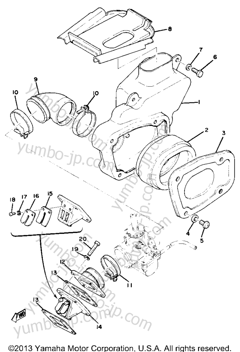 Intake Yz80d для мотоциклов YAMAHA YZ80D 1977 г.