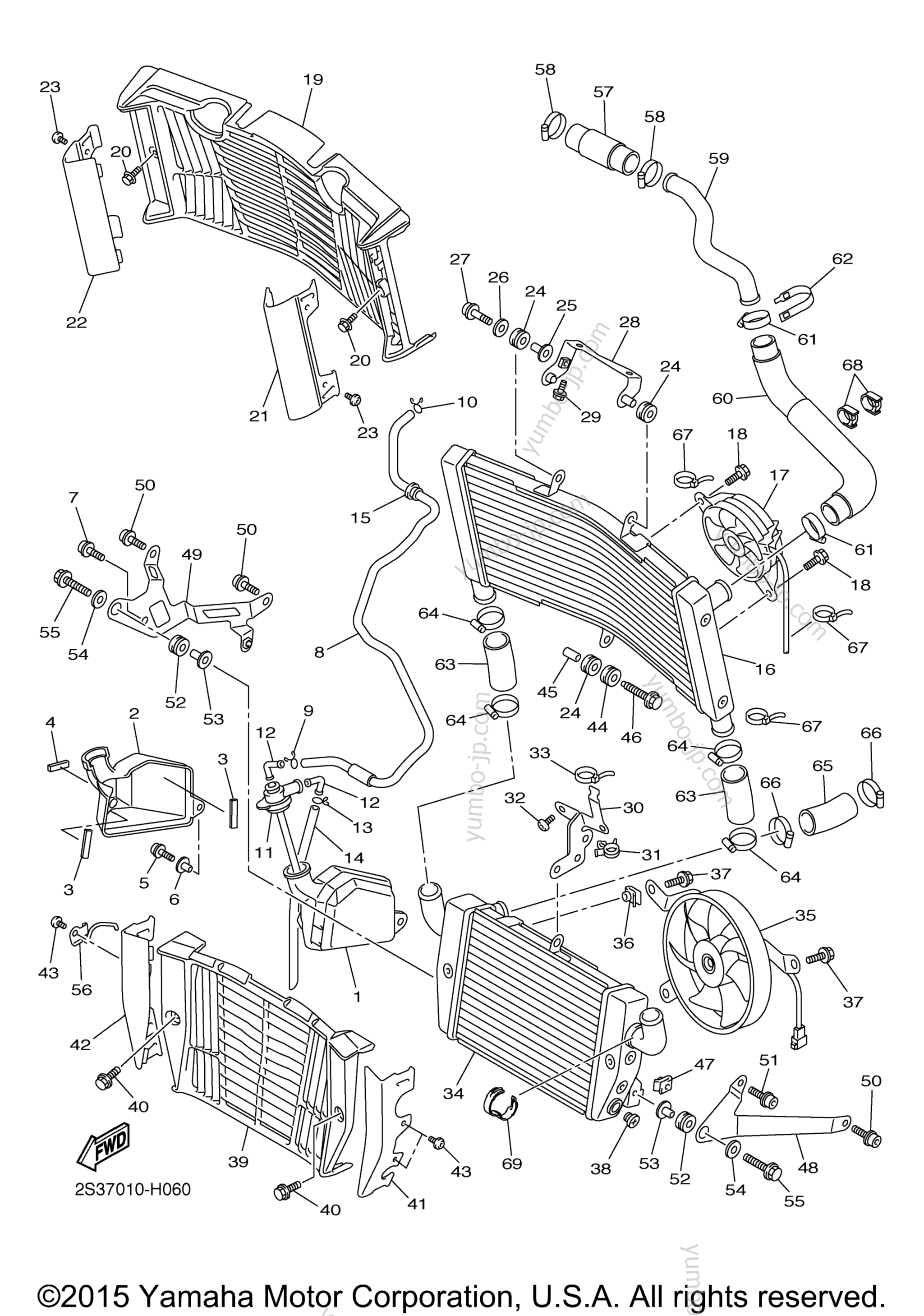 RADIATOR HOSE for motorcycles YAMAHA VMAX (VMX17GL) 2016 year