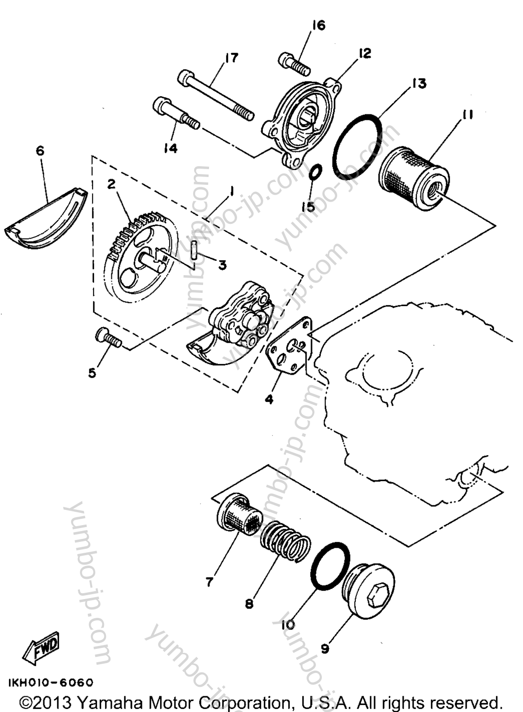 Масляный насос для мотоциклов YAMAHA SEROW (XT225F) 1994 г.